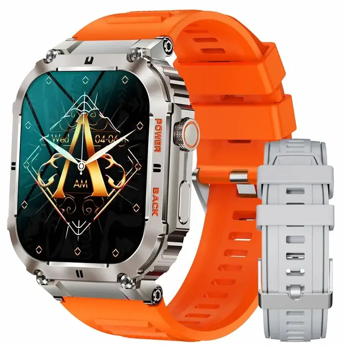 LIGE Sports de plein air Fitness Smartwatch pour hommes 1.96 pouces écran Bluetooth appel montres étanches sang oxygène Reloj Hombre