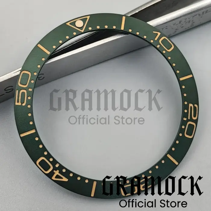 Gramock Vintage 38mm aluminium brossé bordeaux rouge vert montre lunette Lume Fit 41mm boîtier