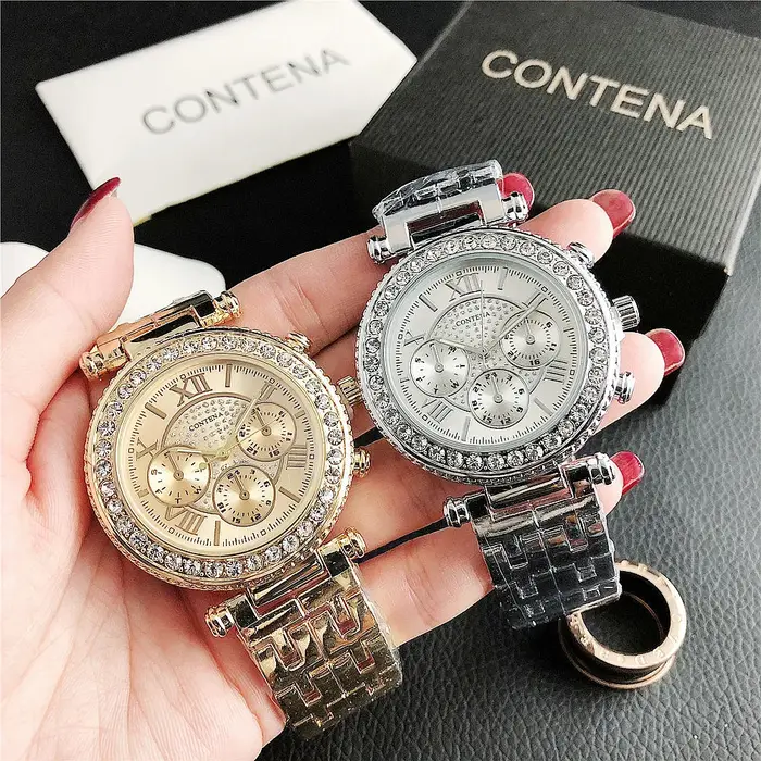 Montre-bracelet à Quartz avec strass pour femmes