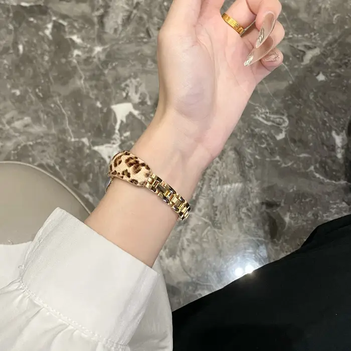 Bracelet de luxe imprimé léopard pour Apple iWatch série 10 9 8 7 6 5 4 3 SE Ultra 2 femmes Bracelets de mode