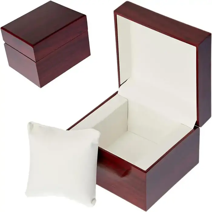 Boîte à montre individuelle haut de gamme en bois avec coussin, étui de voyage de luxe pour homme, rangement pour montre-bracelet et bracelet, coffret cadeau