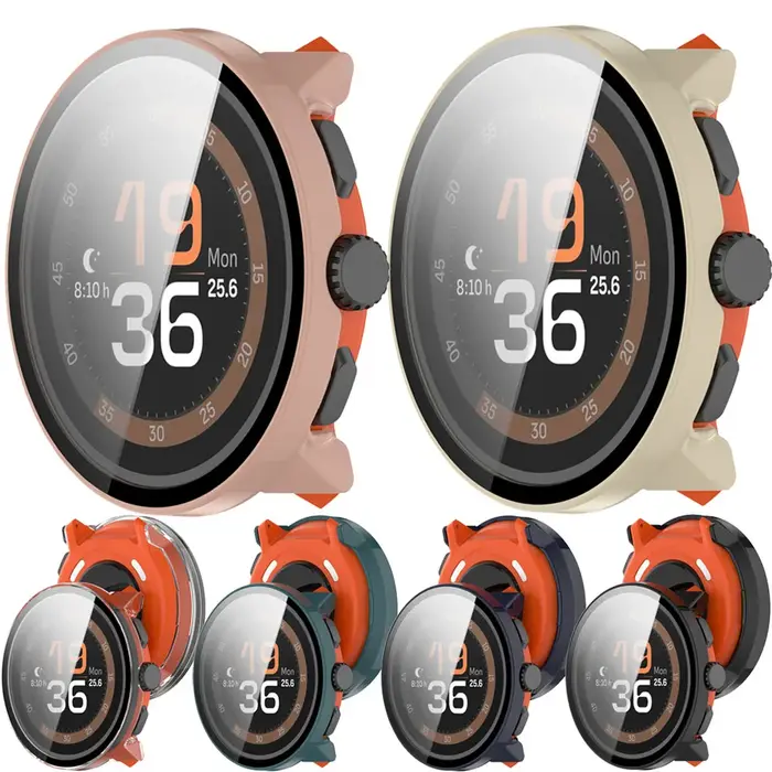 BEHUA couverture avec étui de protection d'écran en verre pour Suunto Run Smartwatch coque