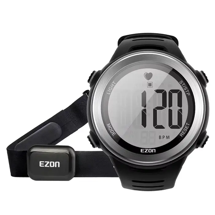 Montres de sport avec moniteur de fréquence cardiaque, étanches 50M, numériques, sans fil, pour la c