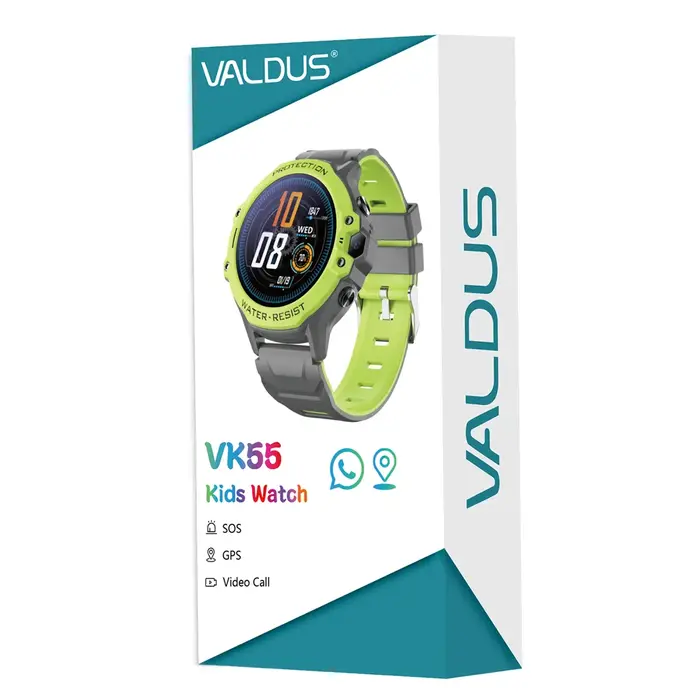 VALDUS 2025 nouveau VK55 enfants montre GPS SOS appel avec caméra 0.3 Mpix 4G carte SIM