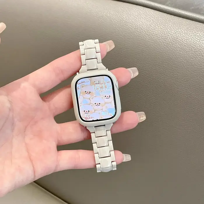 Bracelet Laser Transparent pour Apple Watch, 44mm 45 42 46 40 38 41 49mm, arc-en-ciel Transparent po