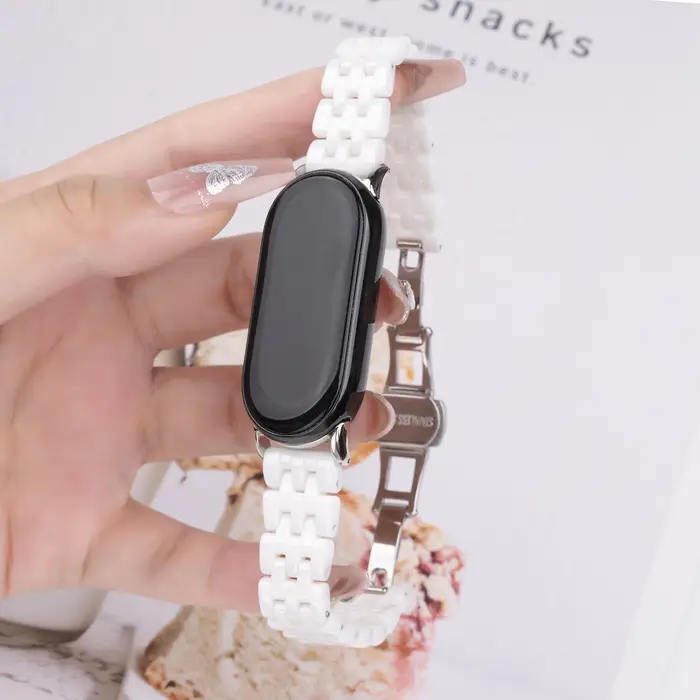 Bracelet en céramique pour Xiaomi Band 10 9 8, Bracelet de montre intelligent, boucle papillon, Bracelet de remplacement pour Xiaomi Mi Band10, accessoires