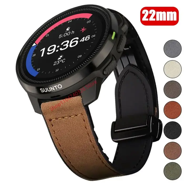 Bracelet en cuir et Silicone pour Suunto RACE S/5 Peak/9 Peak Pro