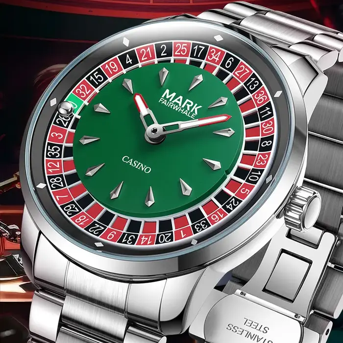 Mark Fairwhale 5031 nouveau 2025 montre pour hommes de marque supérieure Quartz chiffres arabes cadran rotatif roue montre automatique diamant lumineux