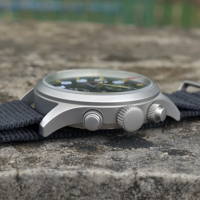 Montre à quartz chronographe pilote vintage pour homme