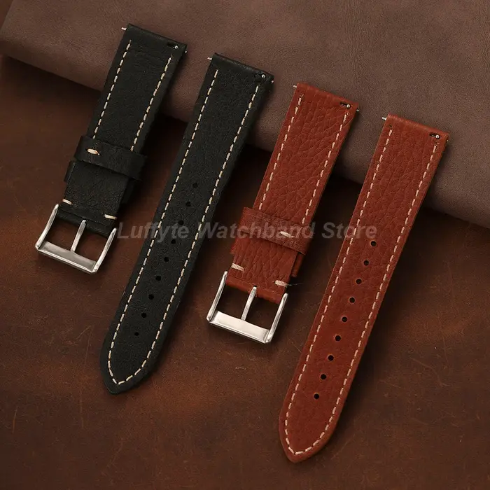 Bracelet de montre en cuir de veau véritable