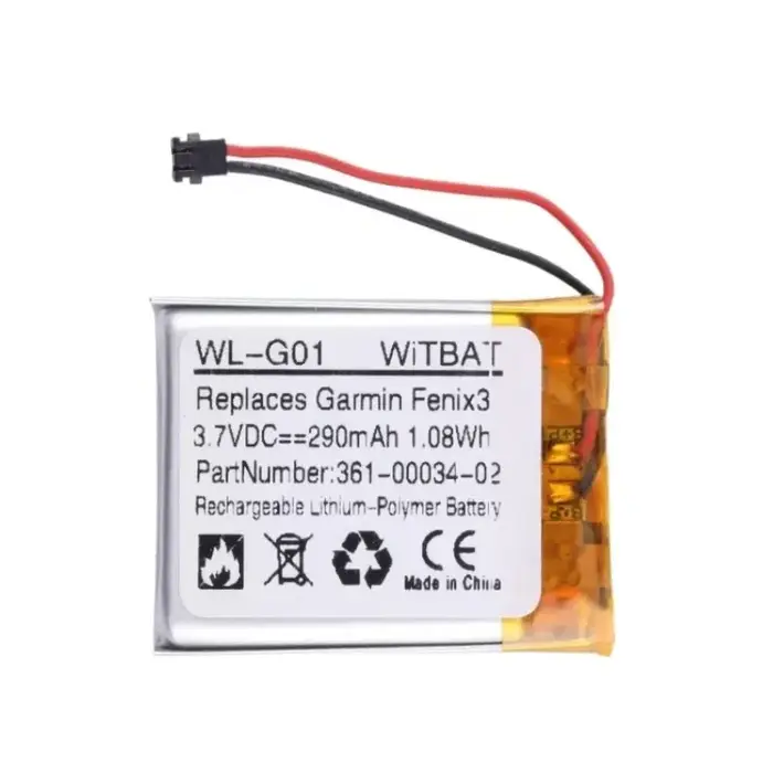 Nouveau 361-00034-02 3.7V 290mAh batterie de montre intelligente pour Garmin Fenix 3 Fenix3 HR Batteries rechargeables