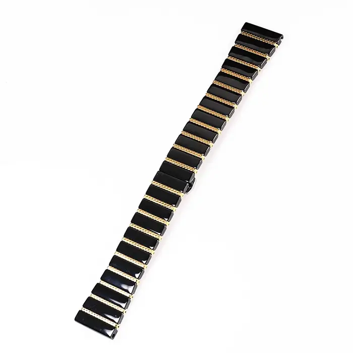 Bracelet en céramique et acier pour montre connectée Samsung Galaxy 5, classique, luxe, 40mm, 44mm,