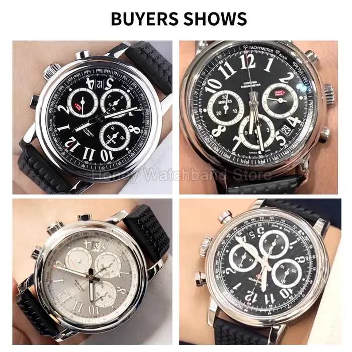 Accessoire de montre en Silicone noir 23mm, résistant aux produits chimiques, Interface droite à séchage rapide, pour Chopard Mille Miglia 168997 168511