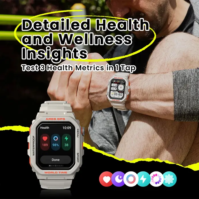 Nouveau Zeblaze Ares GPS montre intelligente intégré Alexa & GPS faire/réponse des appels téléphoniques Smartwatch