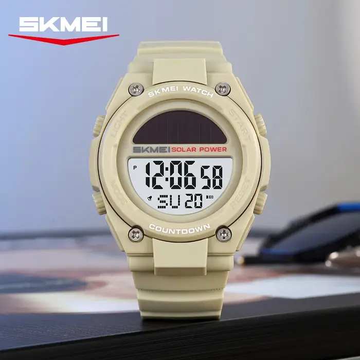 SKMEI 2712 Nouvelle Montre Digitale Sportive Électronique Solaire Étanche Chronographe Militaire Rétro pour Homme