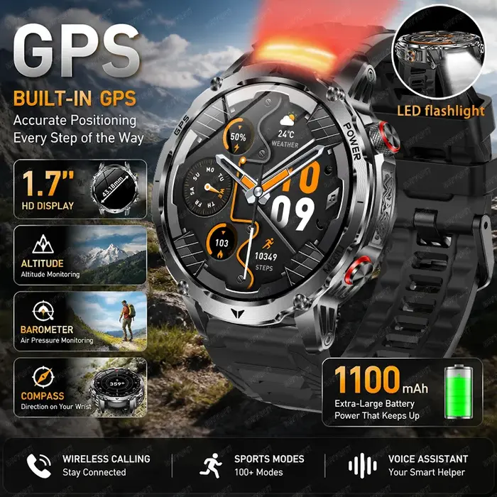 Nouvelle montre connectée GPS d'extérieur pour homme 2026