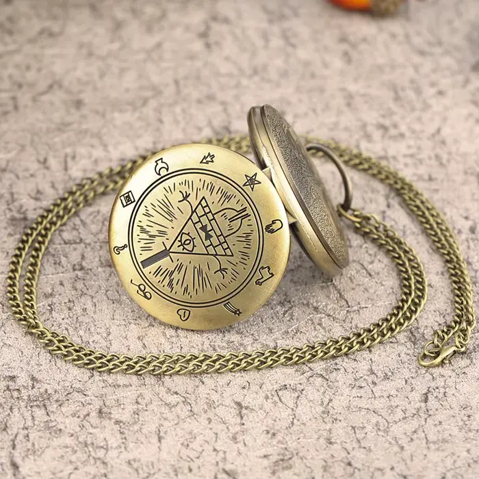 Nouvelle arrivee! Montre-bracelet pour femme avec pendentif mot de passe par gravité – Avec un quartz du diable triangle mystérieux d'oeil à l'étranger. P P P P