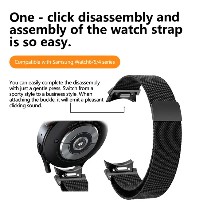 Bracelet en métal pour Samsung Galaxy Watch 5 6 7 40mm 44mm