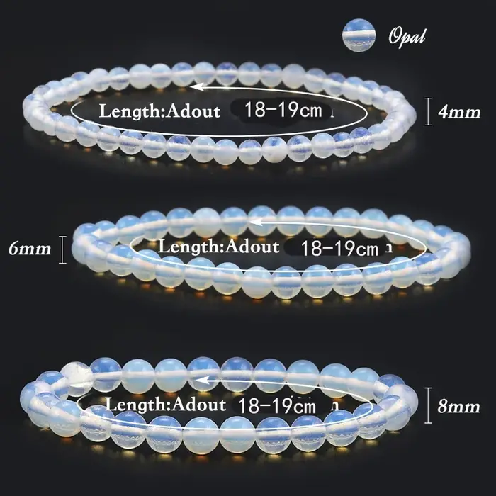 Bracelet de perles d'opale pour femmes et hommes