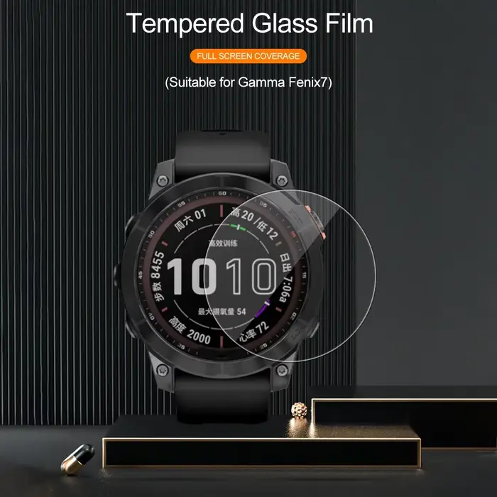 Verre trempé pour Garmin Fenix 7 7S 7X 6 6S 6X Pro saphir HD Film de protection d'écran