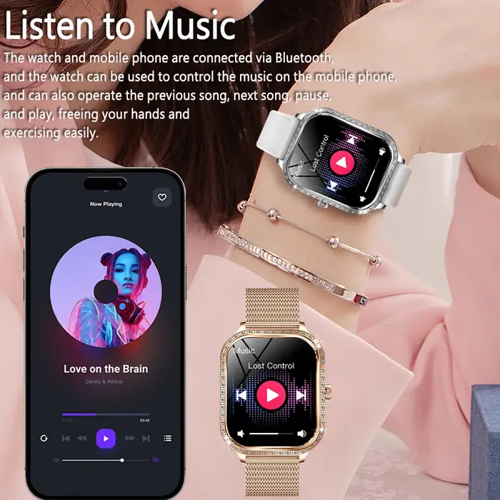 Montre connectée de luxe pour femmes, écran HD 1.75 pouces, fréquence cardiaque, Sport, Fitness, étanche IP68, appel Bluetooth, cadeau pour dames, nouvelle collection