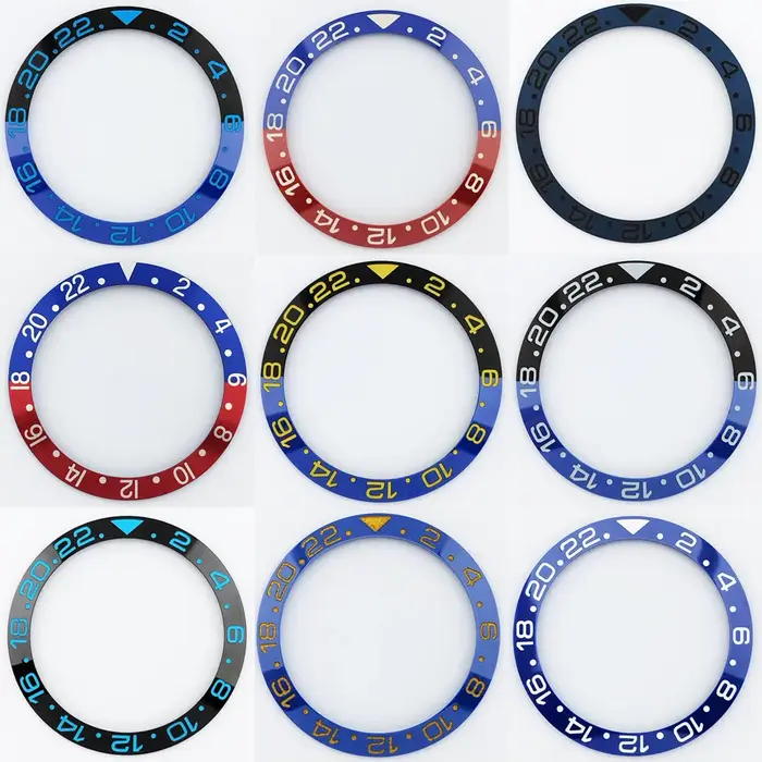 Lunette GMT 38-30, 7 mm en céramique/aluminium inclinable luminescente 24/12