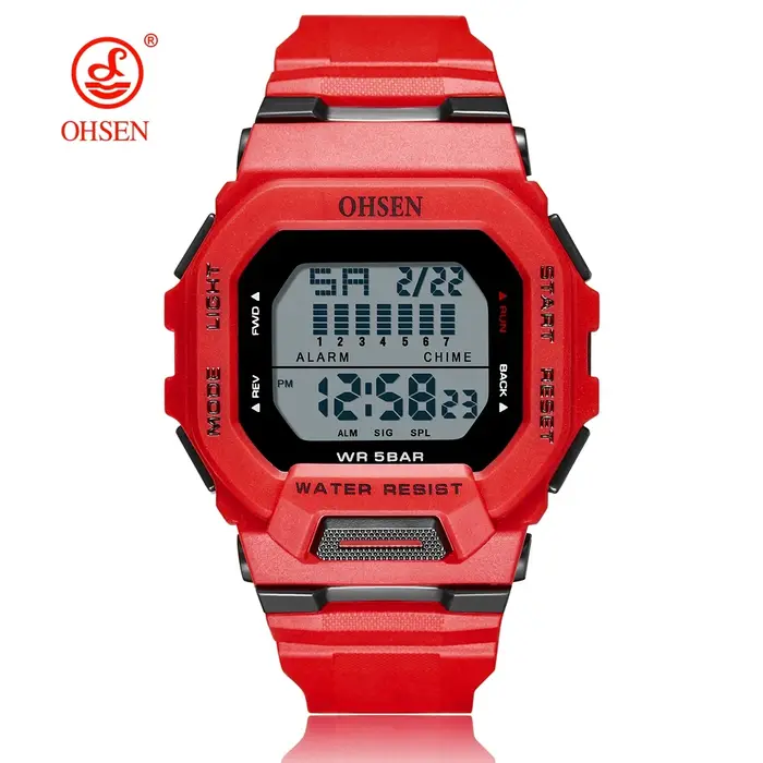 Montres numériques pour homme OHSEN, mode, 5ATM, plongée, sport, montres-bracelets blanches pour hom