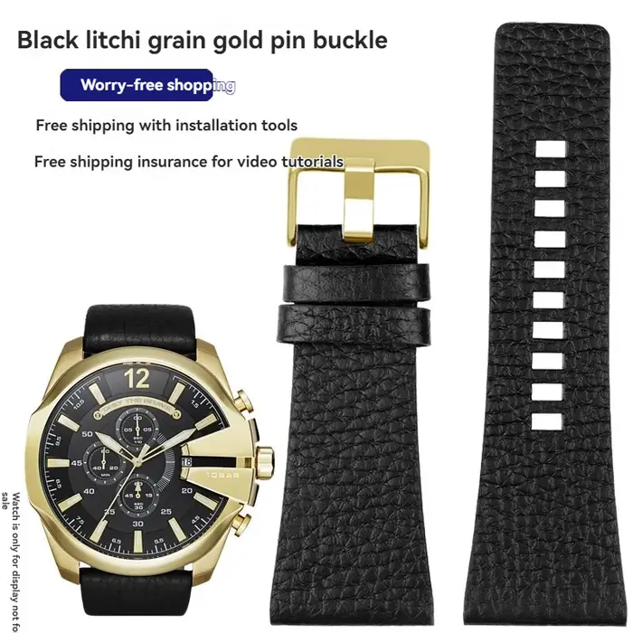 Bracelet de montre pour montres diesel DZ4386 1657 1399 1206 423 noir Band22mm 24mm 26mm 27mm 28mm 30mm 32mm véritable