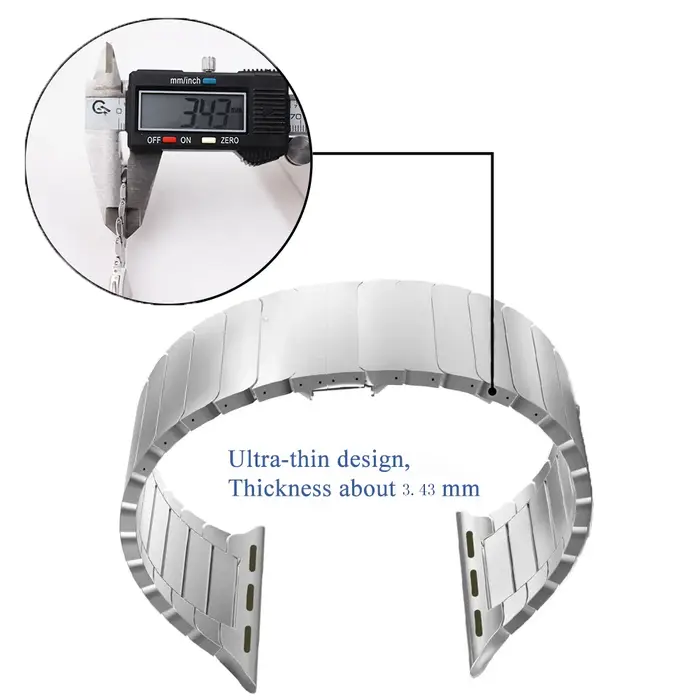 Bracelet de luxe en acier inoxydable pour Apple Watch série 10 9 8 7 46mm 45mm 41mm