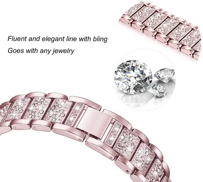 Bracelet en diamant pour Fitbit Charge 2 pour femme