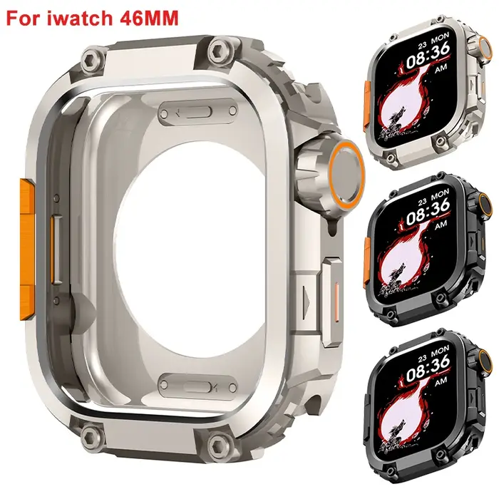 Boîtier en alliage métallique pour Apple Watch 11 10 46mm