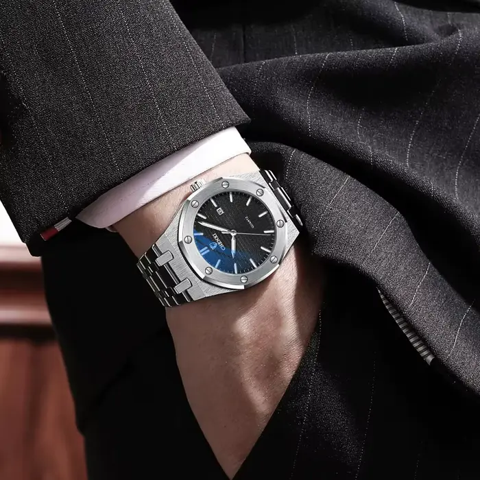 CHENXI 8248 chronographe Date affaires étanche montre pour hommes en acier inoxydable lumineux mode libre tendance