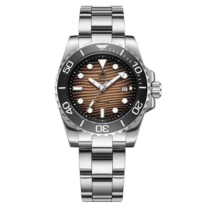 ADDIESDIVE 41mm AD2537 montre pour hommes 20Bar étanche 3D Texture du désert BGW9 Date lumineuse 316