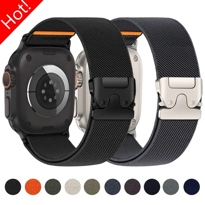 Sangle en nylon de parachute pour bracelet Apple Watch 46 mm Ultra 3 2 49 mm 44 mm 42 mm 40 mm 45 mm 41 mm