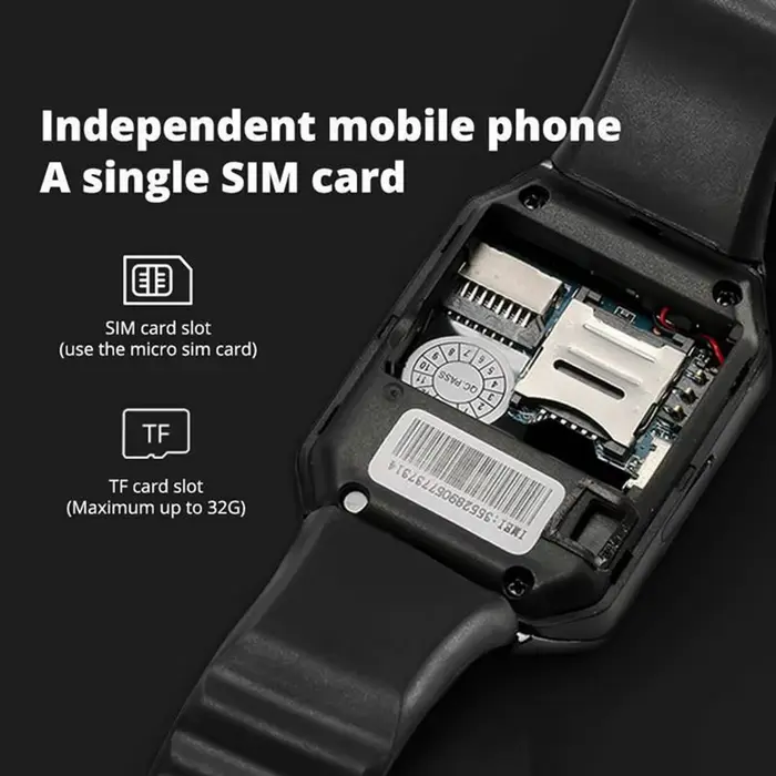 Montre connectée DZ09, bracelet multimédia avec écran tactile de 1