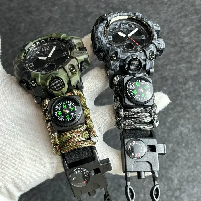 Montres militaires hommes Camouflage LED montre numérique