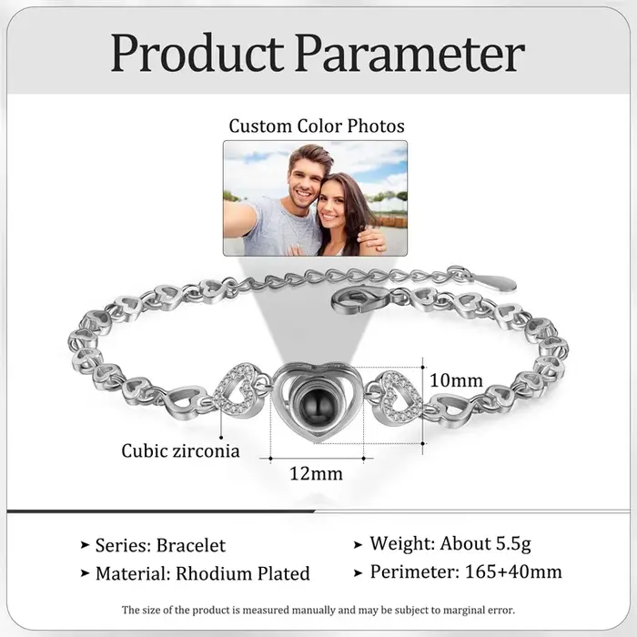 Bracelets personnalisés avec image intérieure