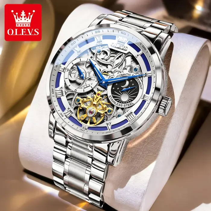 OLEVS 6670 montre pour hommes marque de luxe squelette