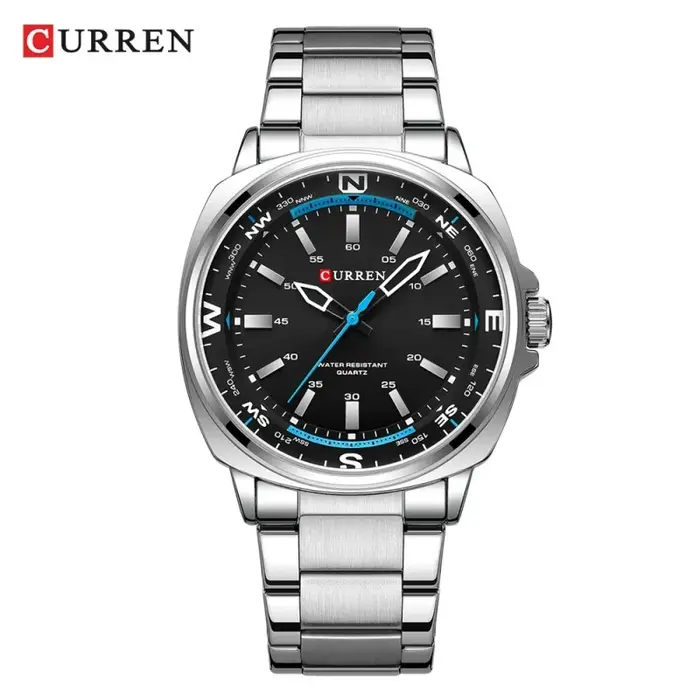 CURREN 8455 montre à Quartz de mode pour hommes affaires bracelet en acier inoxydable veilleuse étanche