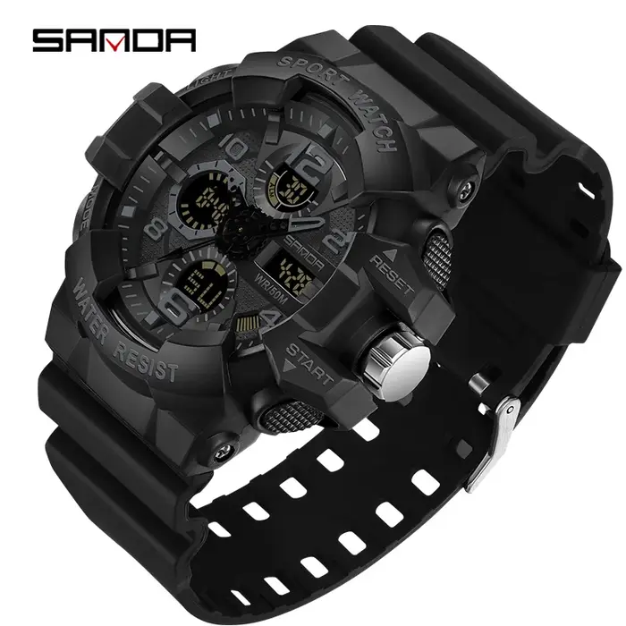 SANDA – montre militaire de Style G pour hommes, montre de sport numérique antichoc, étanche, électr