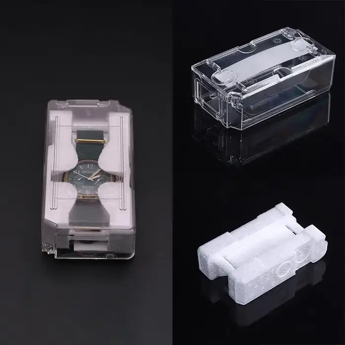 Boîte de rangement universelle pour bijoux, boîte à montres pour hommes, boîte à montres vintage transparente à grille unique, boîtes cadeaux de Noël