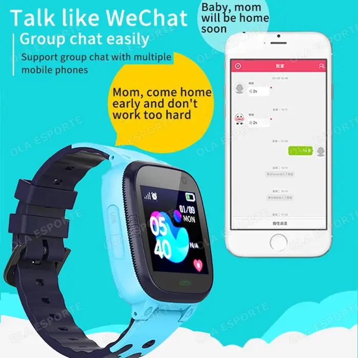 Montre intelligente pour enfants avec caméra GPS SOS lampe de poche LED calculatrice mathématique montres d'appel vidéo-cadeau de vacances Smartwatch pour les enfants