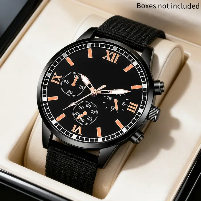Ensemble de 4 pièces comprenant une montre pour homme et des accessoires, au style à la fois élégant et décontracté, avec un design tendance, ce qui en fait un cadeau idéal.