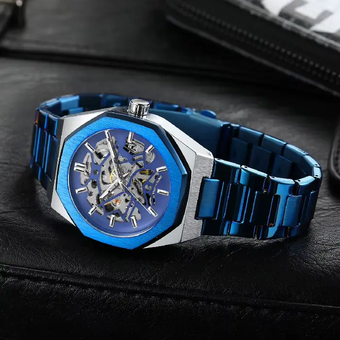 FORSINING mode automatique hommes montres haut de gamme mécanique Transparent étanche militaire en acier inoxydable