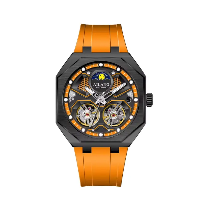 Montre mécanique automatique AILANG à double tourbillon et volants, étanche, avec logo personnalisé