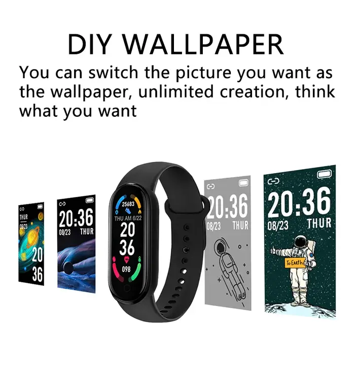 Montre connectée M6 pour hommes et femmes