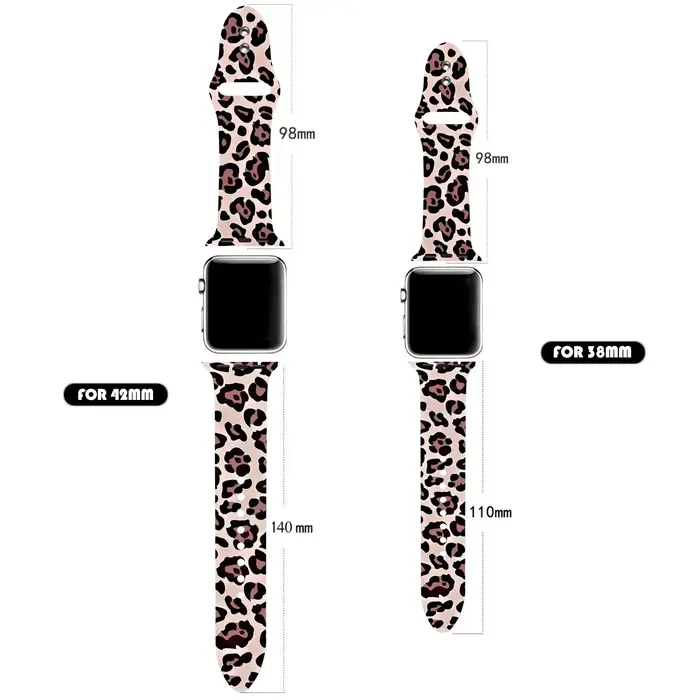 Bracelet de montre en Silicone imprimé léopard