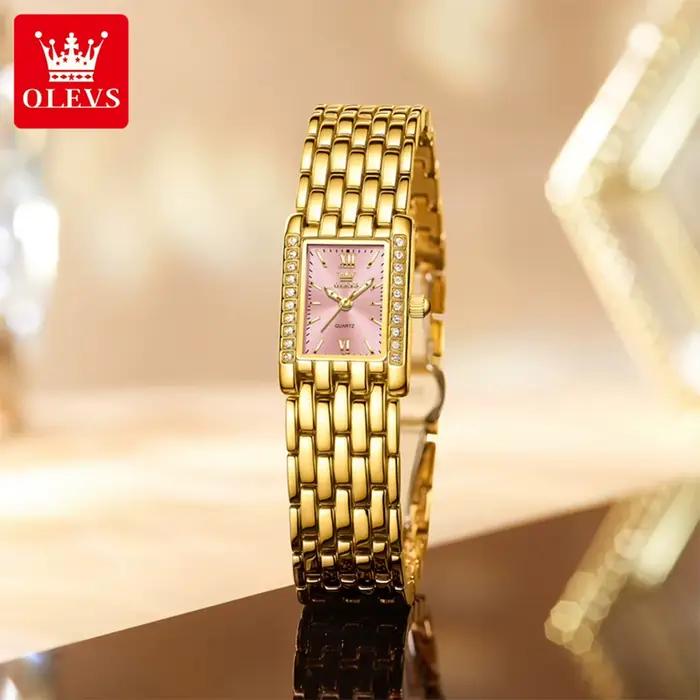 OLEVS femmes montres de luxe doré en acier inoxydable femme montre étanche classique mode