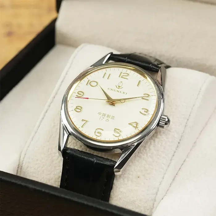 Montre mécanique vintage authentique de marque chinoise Chunlei pour homme, montre-bracelet rétro à 