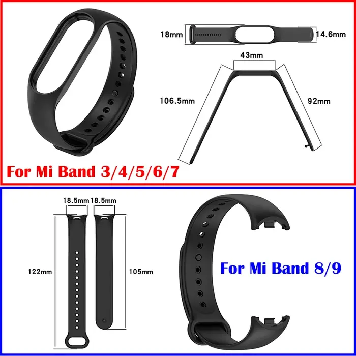 Nouveau Bracelet 46 couleurs pour Mi band 10/9/8